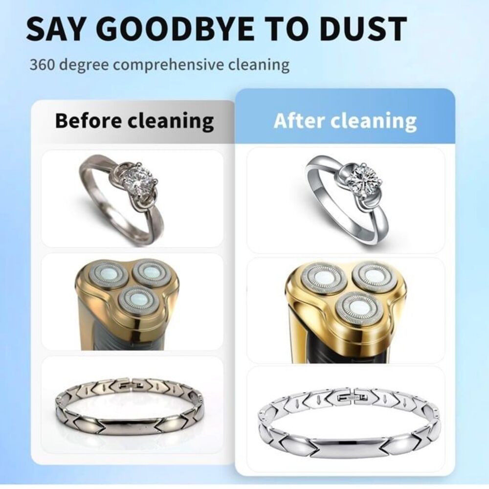 Jewelry Cleaner 42KHz 3 min 15W IP54 12V 100%Ultrasonic Green New in Box